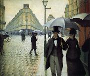 Gustave Caillebotte The raining at Paris street oil on canvas